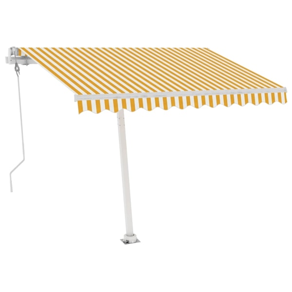 vidaXL Fristående markis automatisk 300x250 cm gul/vit Gul