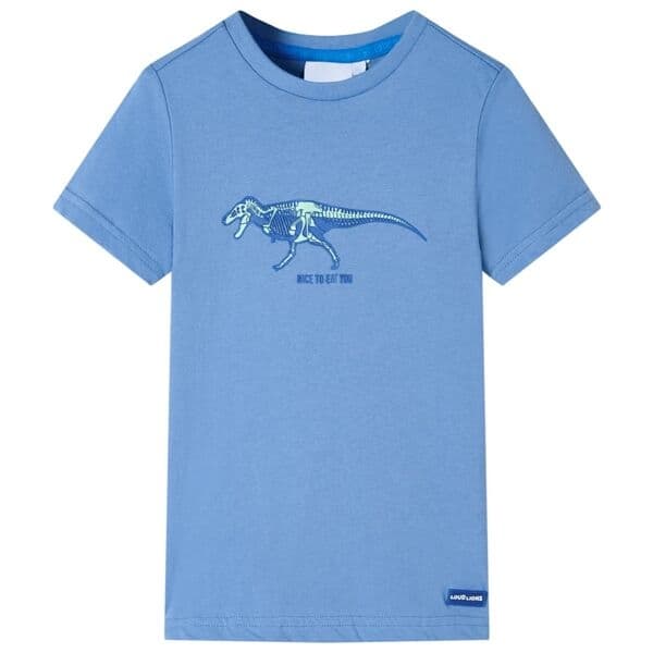 vidaXL T-shirt för barn medelblå 104 Blå