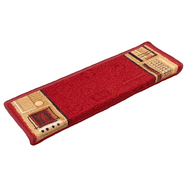 vidaXL Trappstegsmattor självhäftande 10 st 65x21x4 cm röd Röd
