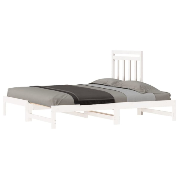vidaXL Utdragbar dagbädd vit 2x(90x190) cm massiv furu Vit