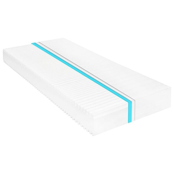 vidaXL Madrass 180x200 cm 7 zoner PU-skum 16 cm H2 H3 Vit