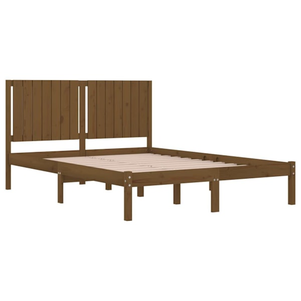 vidaXL Sängram honungsbrun massivt trä 150x200 cm Brun