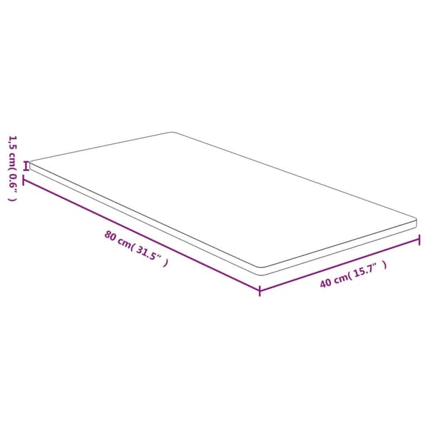 vidaXL Bordsskiva 40x80x1,5 cm bambu Brun