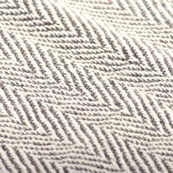 vidaXL Filt i bomull fiskbensmönster 160x210 cm grå grå