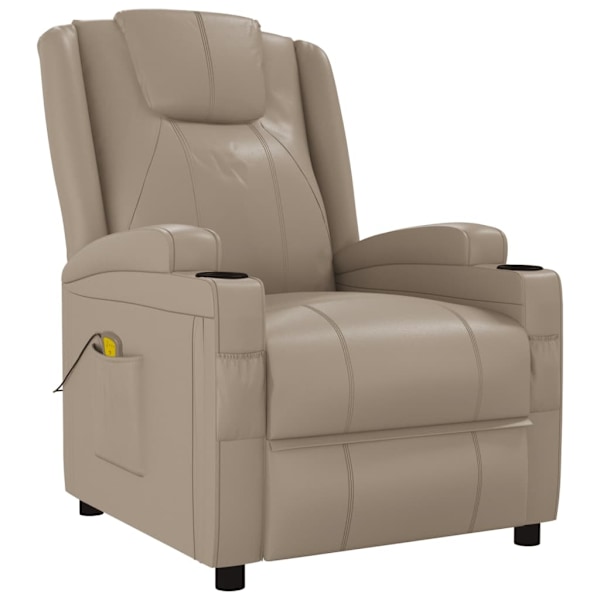 vidaXL Massagefåtölj cappuccino konstläder Brun