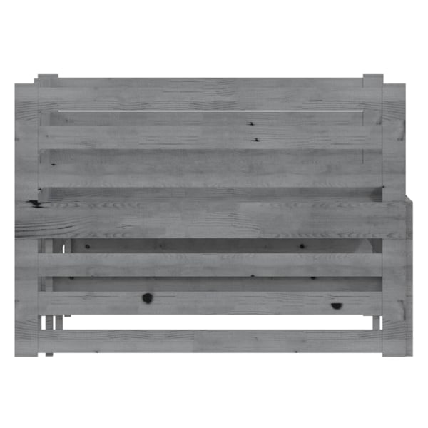 vidaXL Dagbädd grå massiv furu 2x(90x200) cm grå
