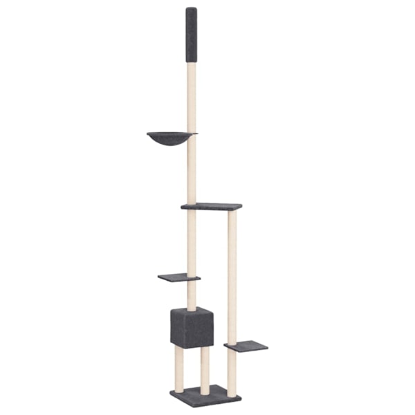 vidaXL Golv-till-tak klösträd mörkgrå 258,5-284,5 cm Grå