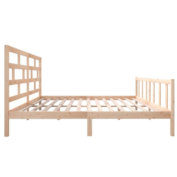 vidaXL Sängram massiv furu 200x200 cm Brun
