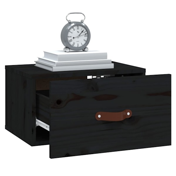 vidaXL Väggmonterade sängbord 2 st svart 40x29,5x22 cm Svart