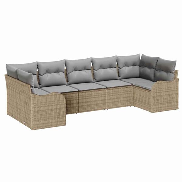 vidaXL Trädgårdsoffset Beige konstrotting Beige