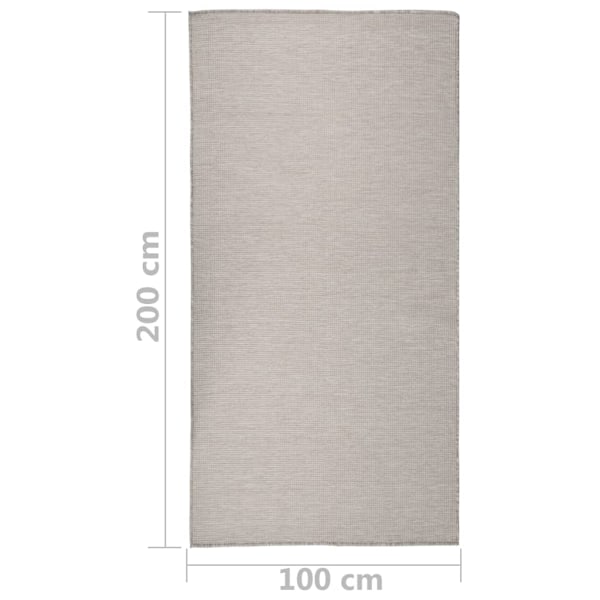vidaXL Utomhusmatta plattvävd 100x200 cm taupe Taupe