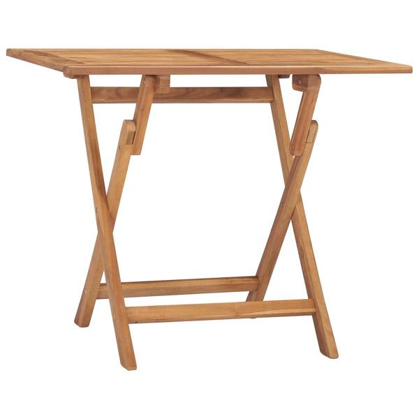 vidaXL Hopfällbart trädgårdsbord 90x60x75 cm massiv teak Brun