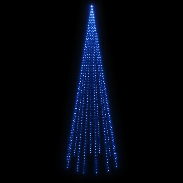 vidaXL Julgran på flaggstång blå 732 LEDs 500 cm Blå