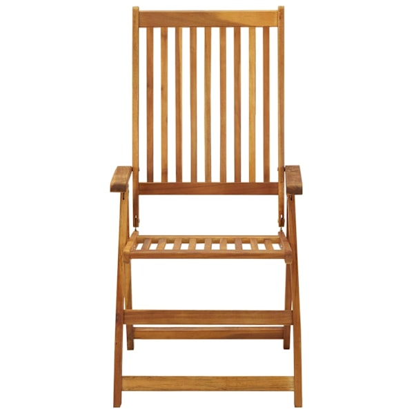 vidaXL Justerbara trädgårdsstolar med dynor 2 st massivt akaciaträ Beige