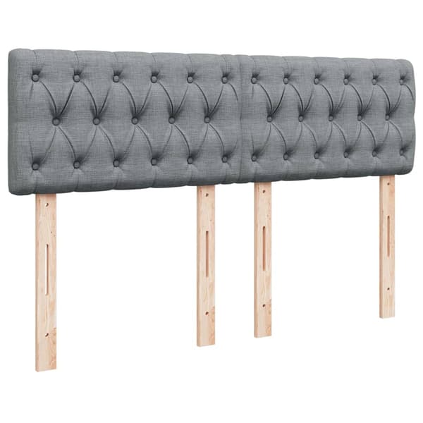 vidaXL Ramsäng med madrass ljusgrå 140x200 cm tyg Grå