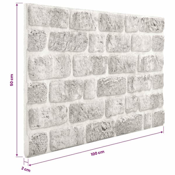 vidaXL Väggpaneler 10 pcs Ljusgrå 100 x 50 cm EPS Skum grå