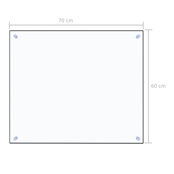 vidaXL Stänkskydd transparent 70x60 cm härdat glas Transparent