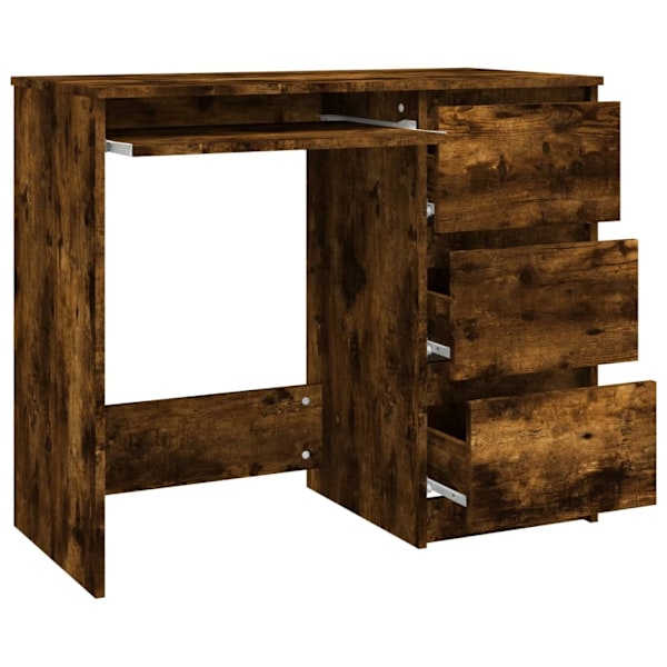 vidaXL Skrivbord rökfärgad ek 90x45x76 cm konstruerat trä Brun