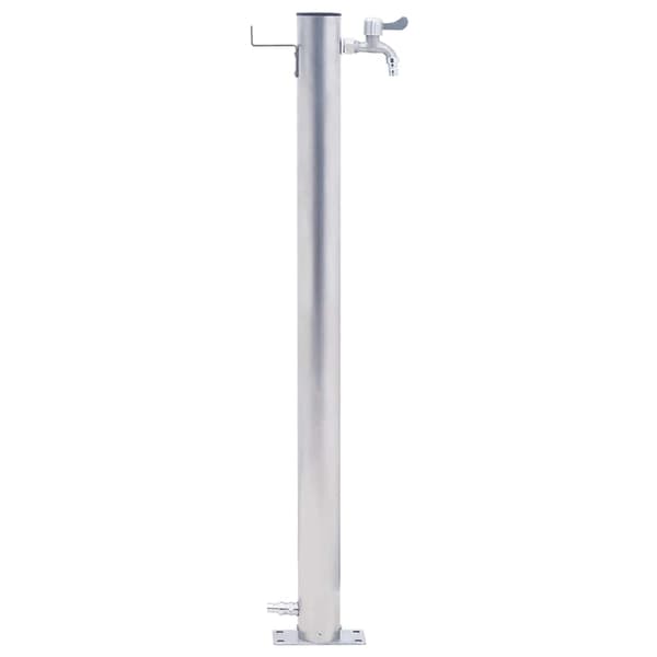 vidaXL Vattenpost 60 cm rostfritt stål rund Silver