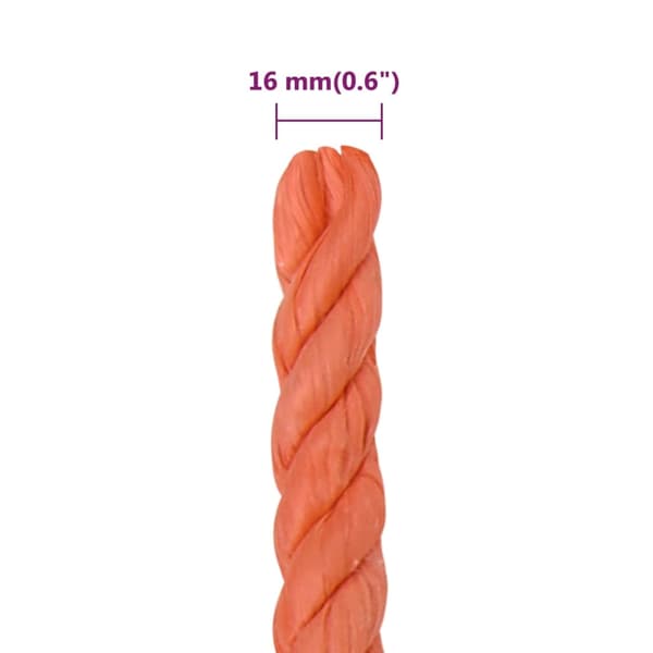 vidaXL Rep orange 16 mm 25 m polypropylen Orange