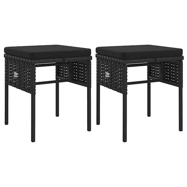 vidaXL Loungegrupp med dynor 6 delar svart konstrotting Svart
