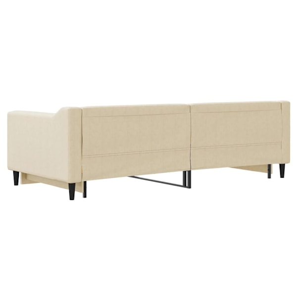 vidaXL Dagbädd utdragbar gräddvit 90x200 cm tyg Kräm