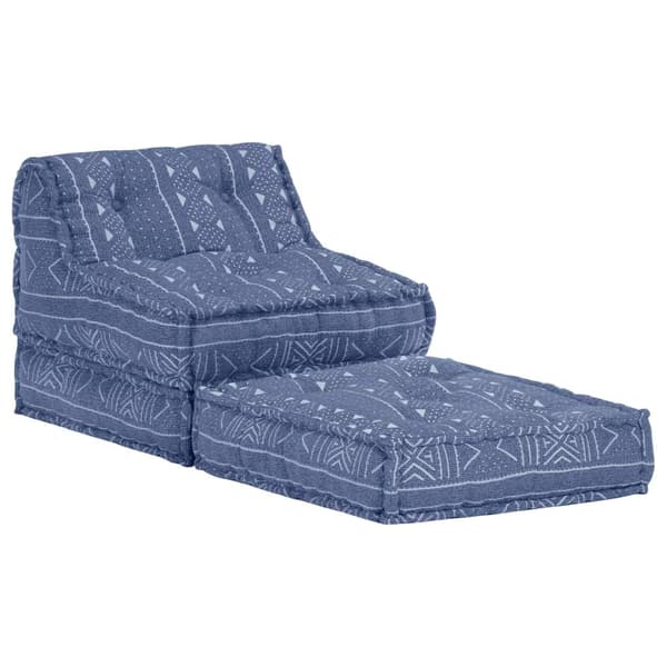 vidaXL Modulpuff indigo tyg Blå