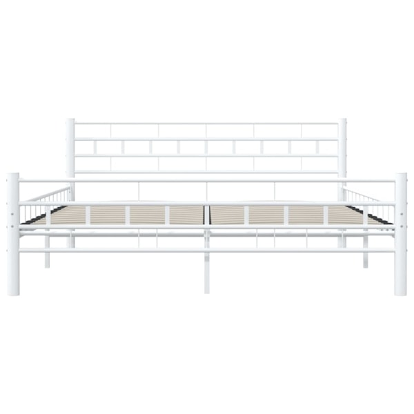 vidaXL Sängram med huvudgavel utan madrass vit 160x200 cm metall Vit