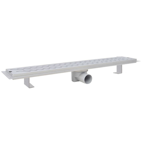 vidaXL Avlång golvbrunn 2 st vågig rostfritt stål 730x140 mm