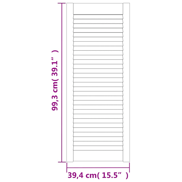 vidaXL Skåpluckor lamelldesign 4 st 99,3x39,4 cm massiv furu Brun