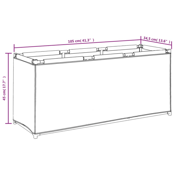 vidaXL Förvaringslåda svart 105x34,5x45 cm tyg Svart