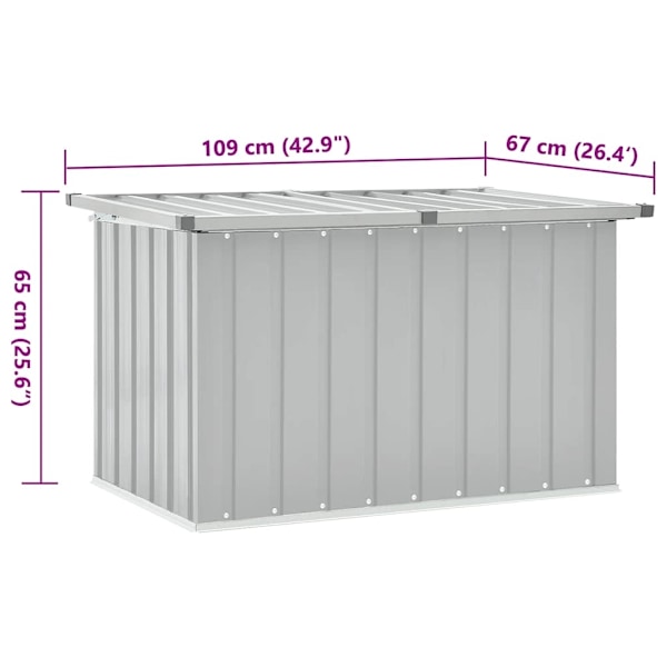 vidaXL Dynbox grå 109x67x65 cm grå