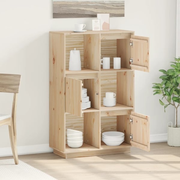 vidaXL Högskåp 74x35x117 cm massiv furu Brun