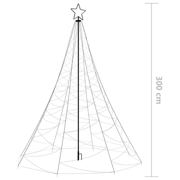 vidaXL Julgran med metallstång 500 LED varm vit 3 m Vit