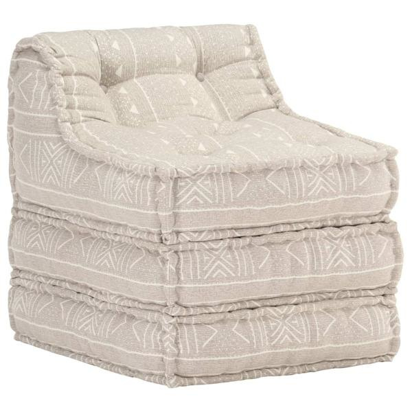 vidaXL Modulpuff beige tyg Beige