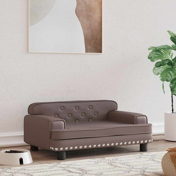 vidaXL Hundbädd brun 70x45x30 cm konstläder Brun