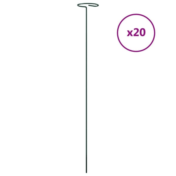 vidaXL Växtstöd 20 st mörkgrön 61 cm stål
