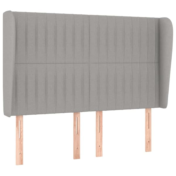 vidaXL Ramsäng med madrass ljusgrå 140x200 cm tyg Grå