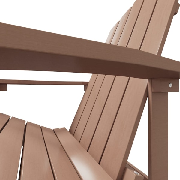 vidaXL Adirondackstol med fotpall HDPE brun Brun