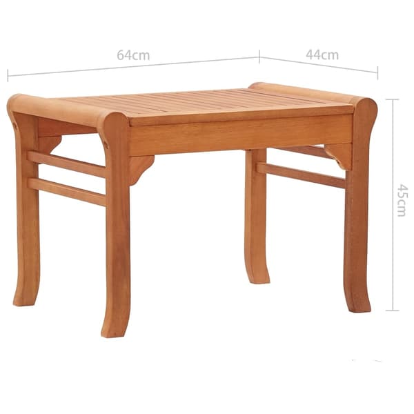 vidaXL Trädgårdsbänk 64 cm massivt eukalyptusträ Brun