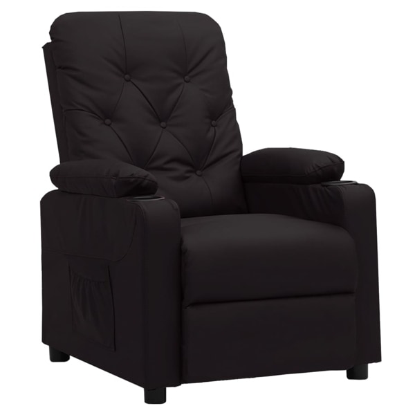 vidaXL Reclinerfåtölj svart konstläder Svart