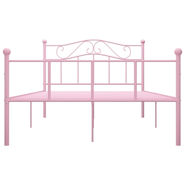 vidaXL Sängram utan madrass rosa metall 140x200 cm Rosa