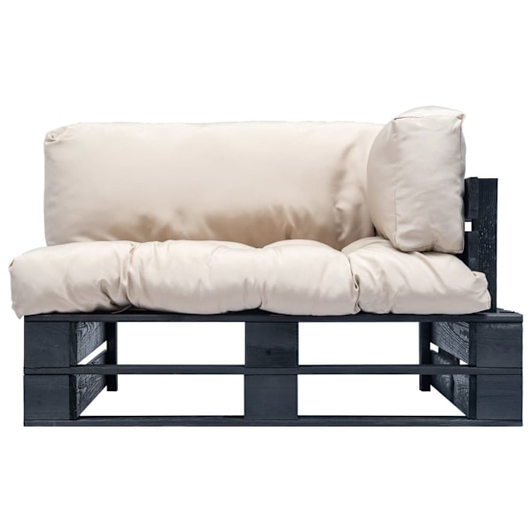 vidaXL Pallsoffa med dynor sandfärgad massiv furu Beige