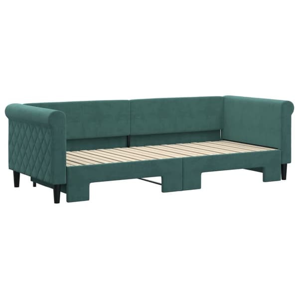 vidaXL Dagbädd utdragbar mörkgrön 80x200 cm sammet Grön
