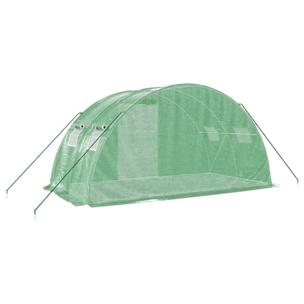 vidaXL Växthus med stålram grön 8 m² 4x2x2 m Grön