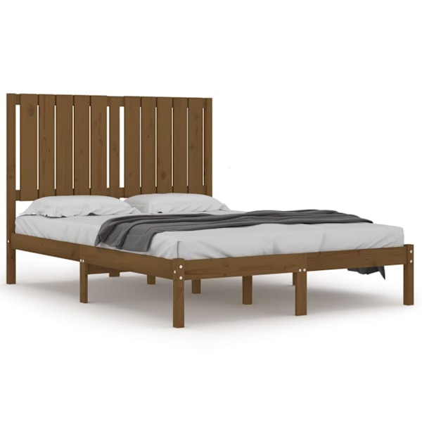 vidaXL Sängram honungsbrun massiv furu 120x200 cm Brun