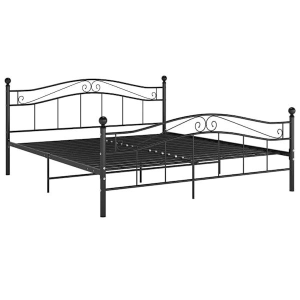 vidaXL Sängram utan madrass svart metall 160x200 cm Svart