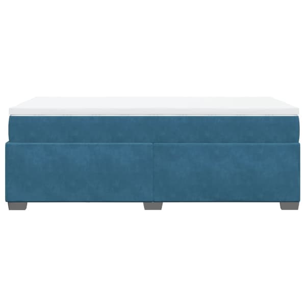 vidaXL Ramsäng med madrass mörkblå 100x200 cm sammet Blå