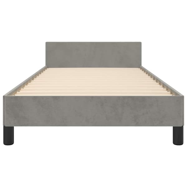 vidaXL Sängram utan madrass ljusgrå 90x200 cm sammet Grå