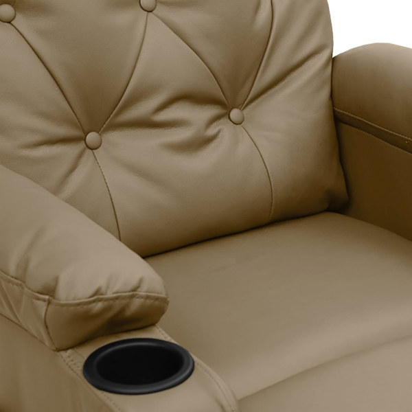 vidaXL Fåtölj med uppresningshjälp cappuccino konstläder Brun